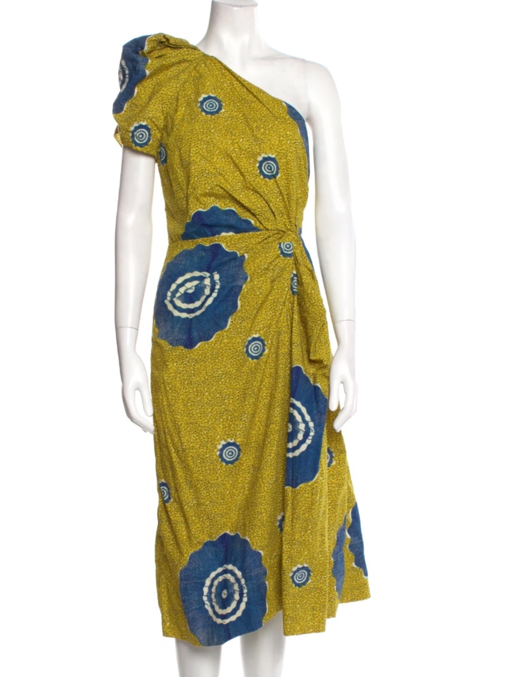 Ulla Johnson Idra midi one-shoulder tribal graphic print midi dress
